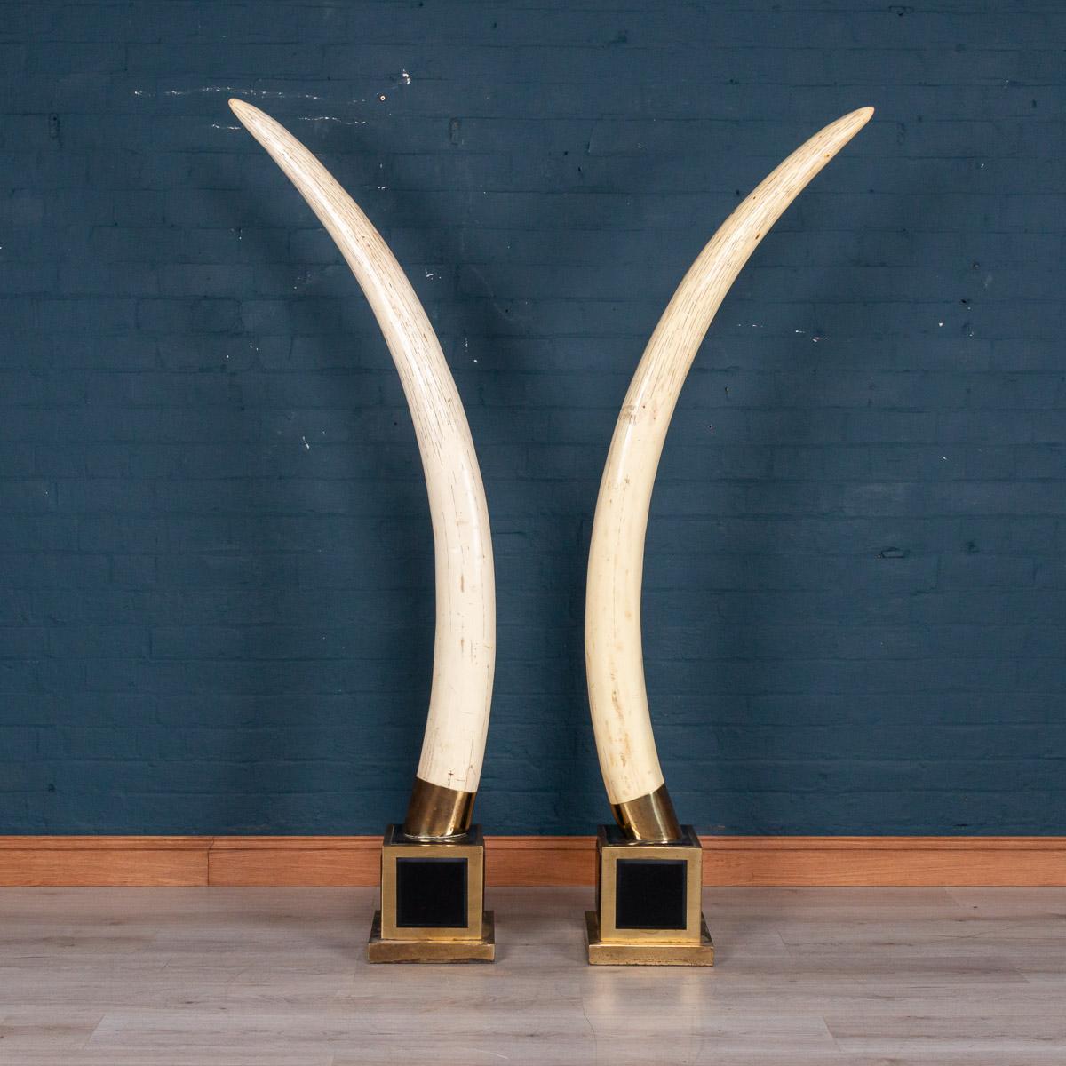 Pair of Incredible Resin Tusks by Maison Jansen, circa 1970 In Good Condition In Royal Tunbridge Wells, Kent
