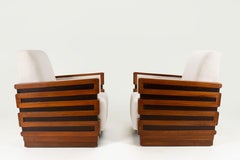 Paire de chaises indiennes Art déco avec cadre Zig Zag