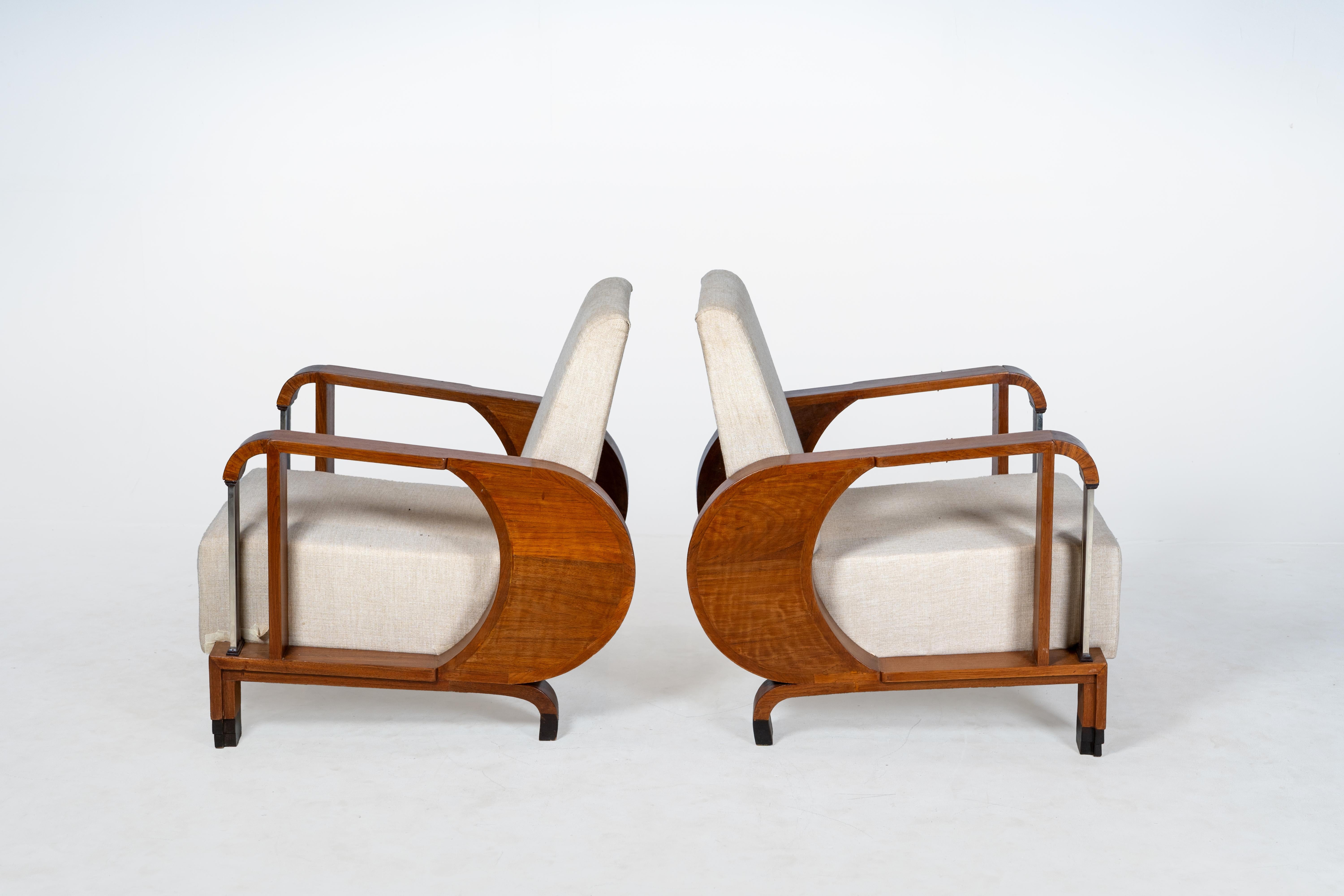 Paire de fauteuils club indiens Art déco en vente 1