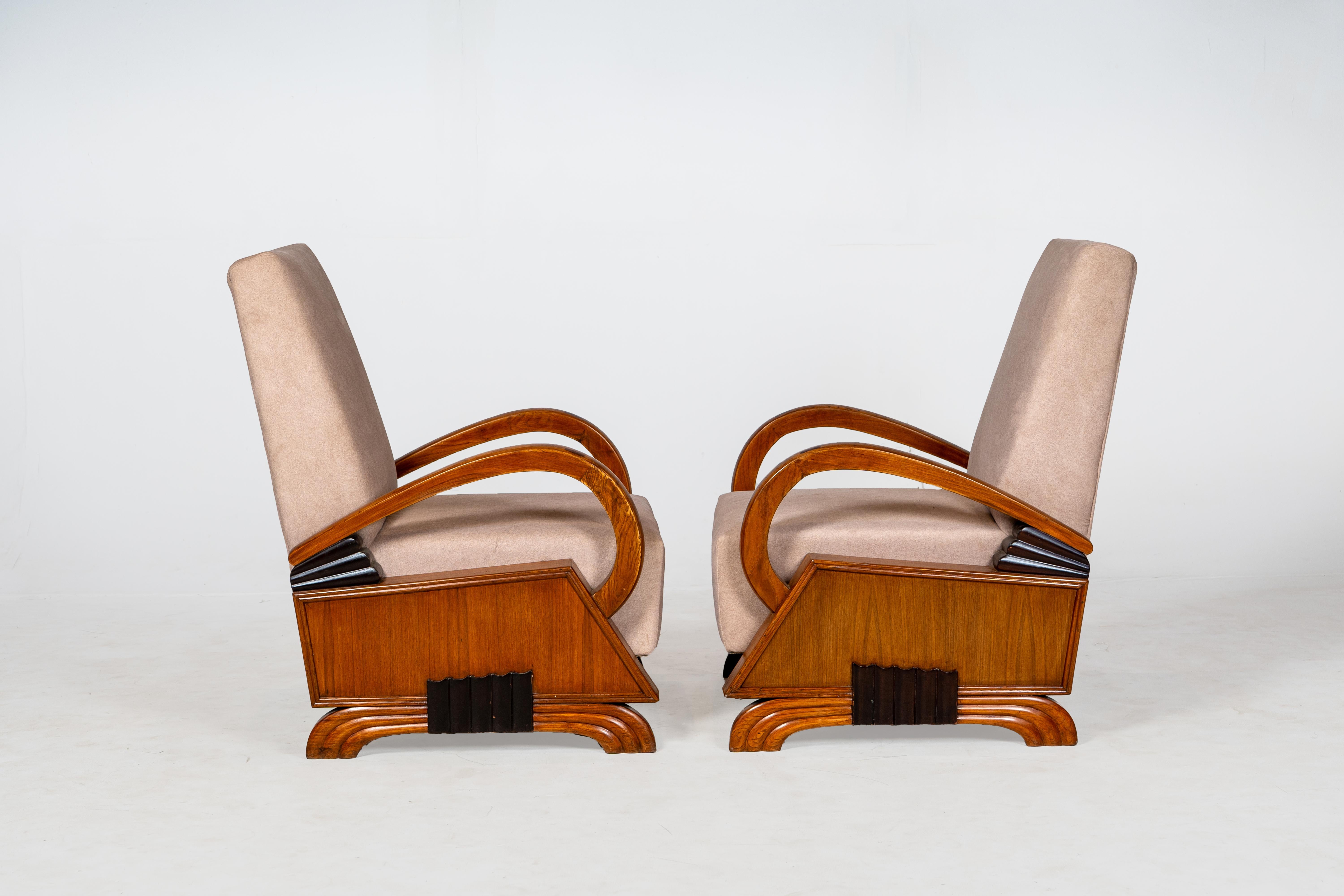 Pareja de sillones indios Art Decó Indio en venta