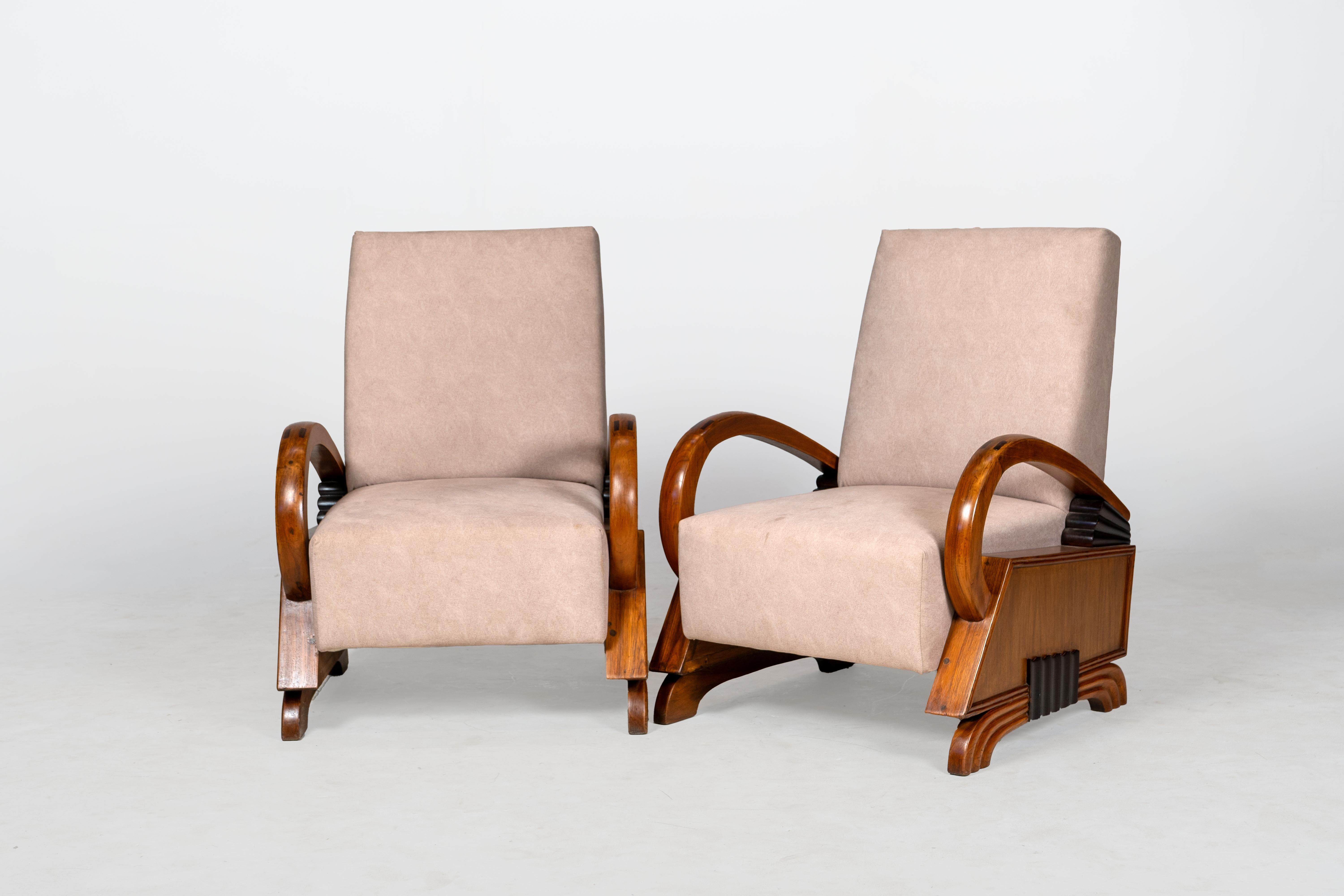 Pareja de sillones indios Art Decó siglo XX en venta