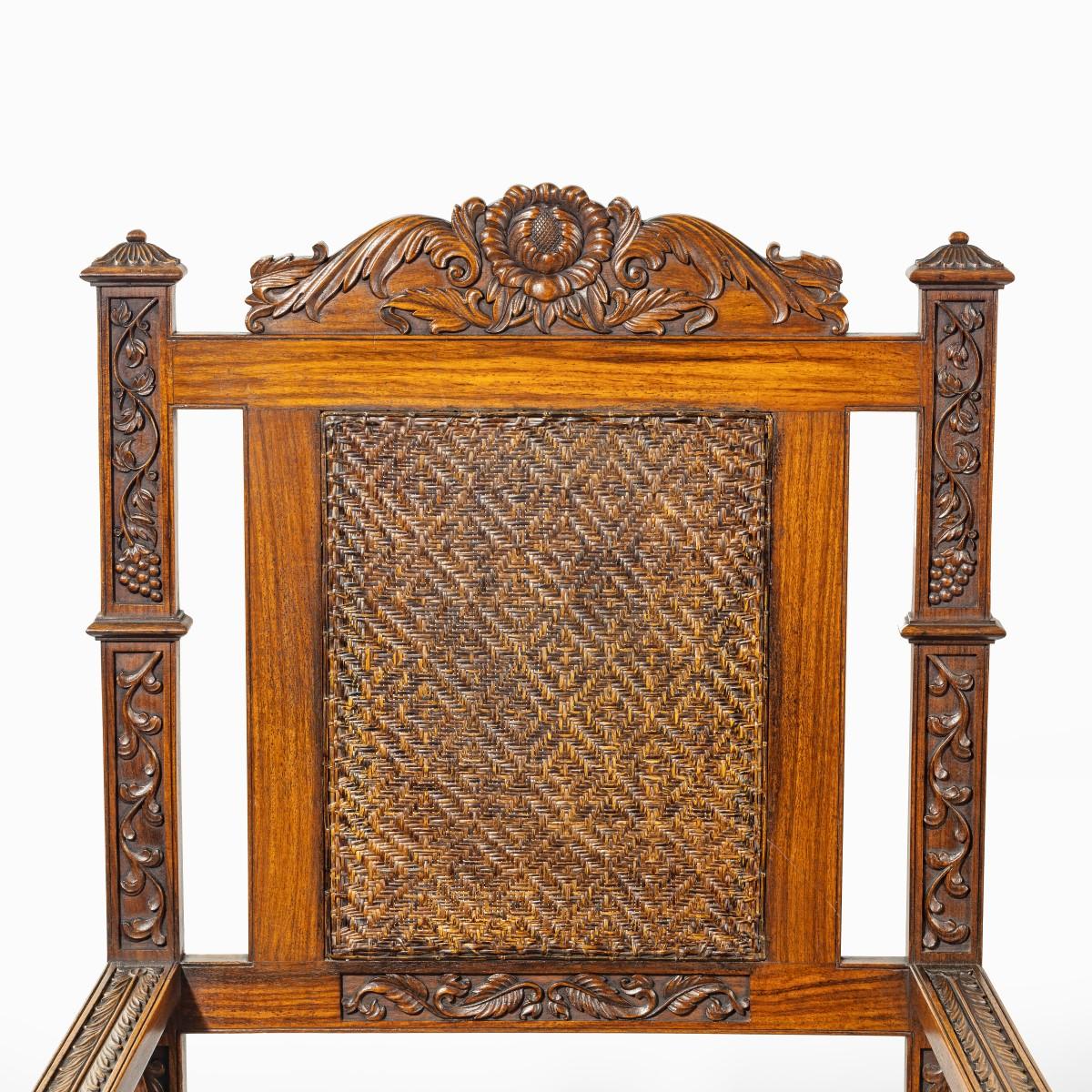 Pair of Indian Throne Chairs, Carved with the Arms of the Kingdom of Travancor 1