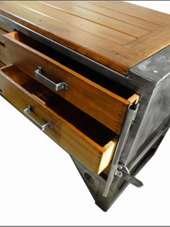 Pair of Industrial Chests of Drawers, Italy, 1930