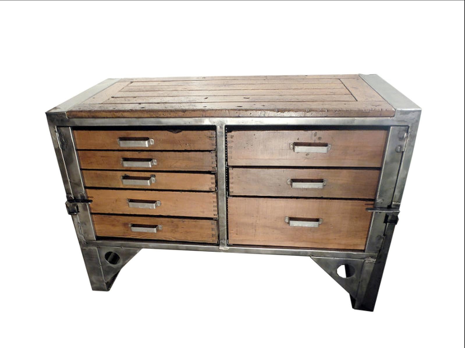 Metal Pair of Industrial Chests of Drawers, Italy, 1930 For Sale