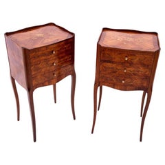 A pair of inlaid bedside tables, France, early 20th century.