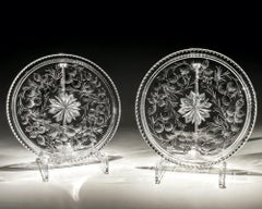 Pair of Intaglio Engraved Glass Plates by Stevens & Williams