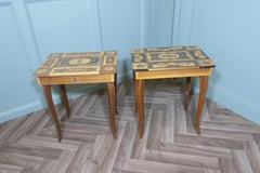 A Pair of Intricately Decorated Italian Musical Side Tables