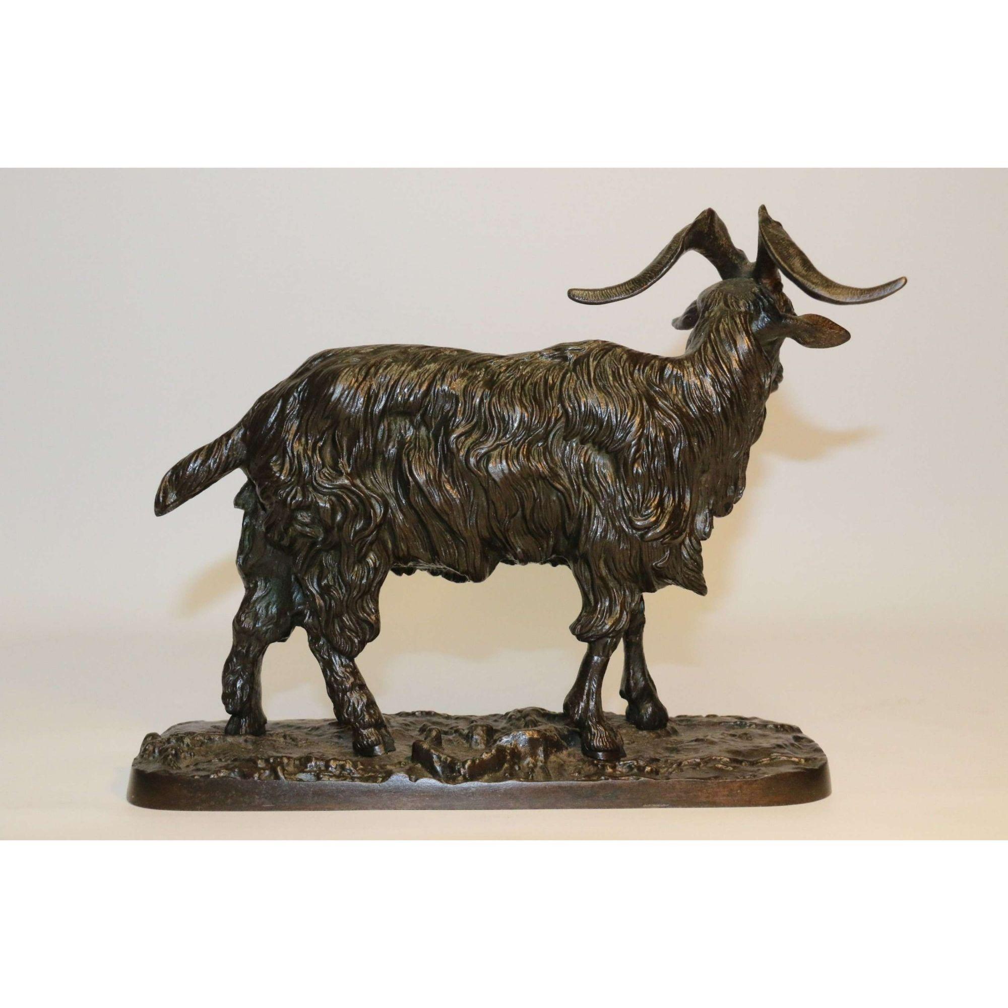 Pair of Iron 19th Century Goat Sculptures After P J Mene , French, circa 1850 For Sale 10