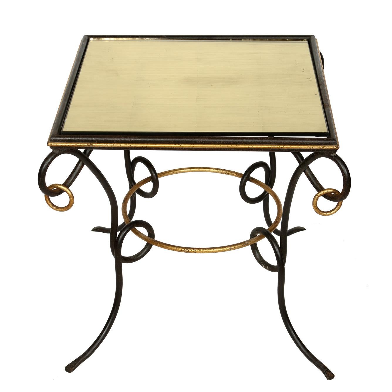 Pair of Iron and Gilt End Tables Attributed to René Prou In Good Condition In Locust Valley, NY