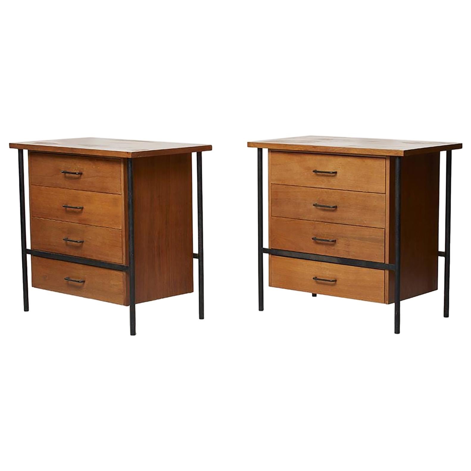 Pair of Iron and Walnut Chests Designed by Donald Knorr for Vista For Sale