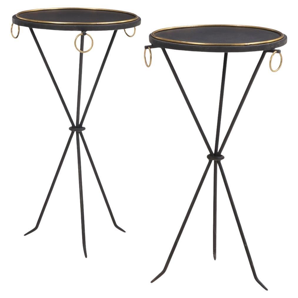 A Pair of Iron & Bronze Drinks / Side Tables.