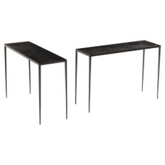 A Pair of Iron Console Tables.
