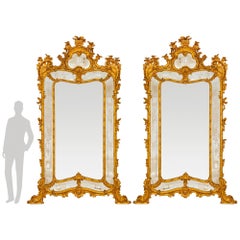 A pair of Italian 18th century Louis XV period Mecca mirrors, from Naples
