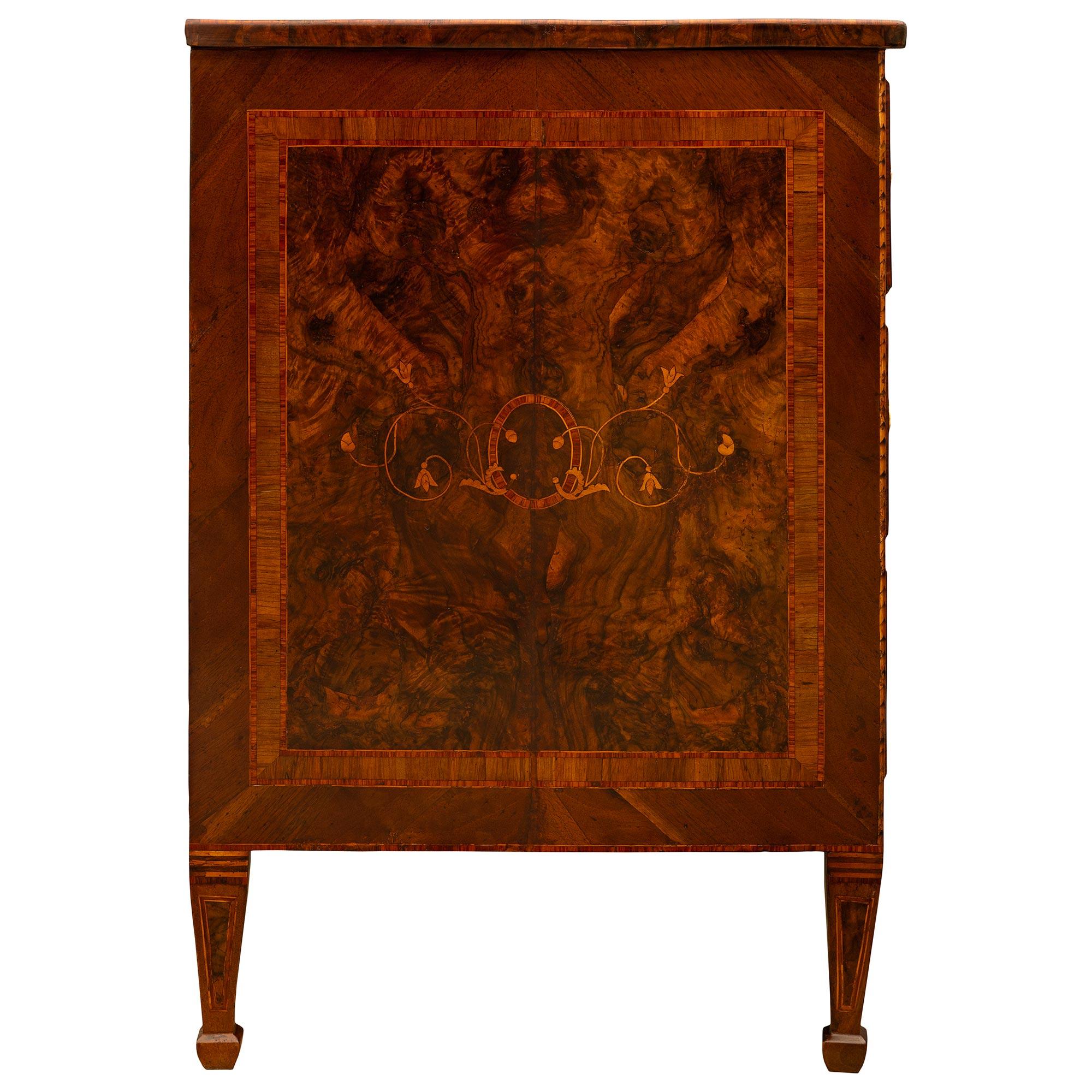 A pair of Italian 18th century Louis XVI period Walnut and Ormolu commodes For Sale 1