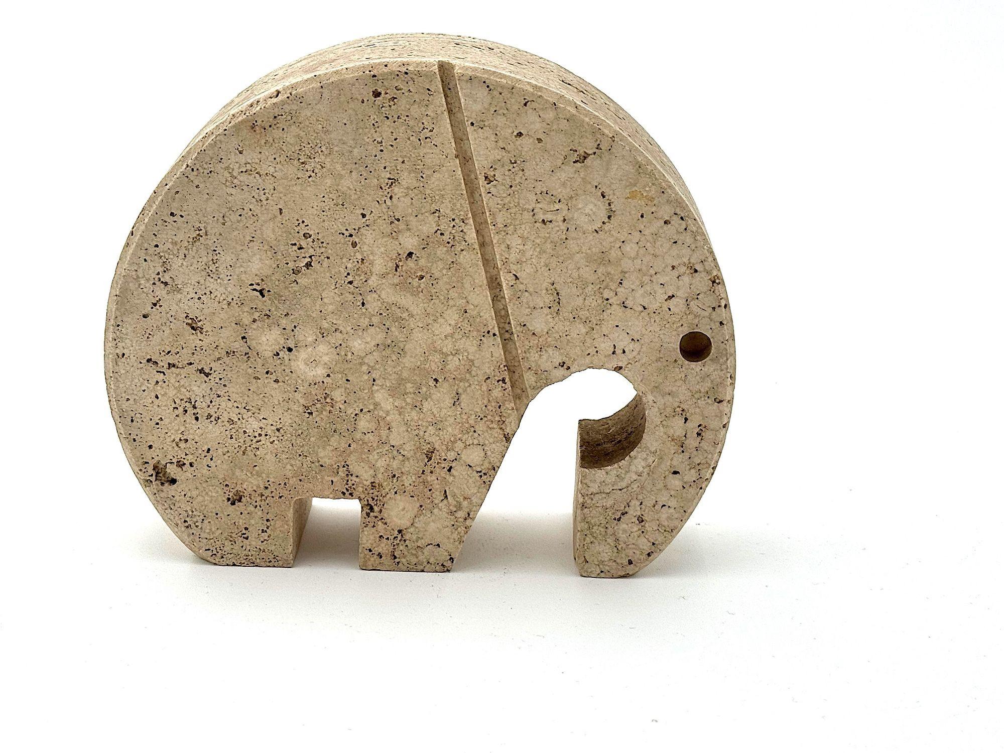 A pair of Italian 1970s travertine elephants by Fratelli Mannelli 4