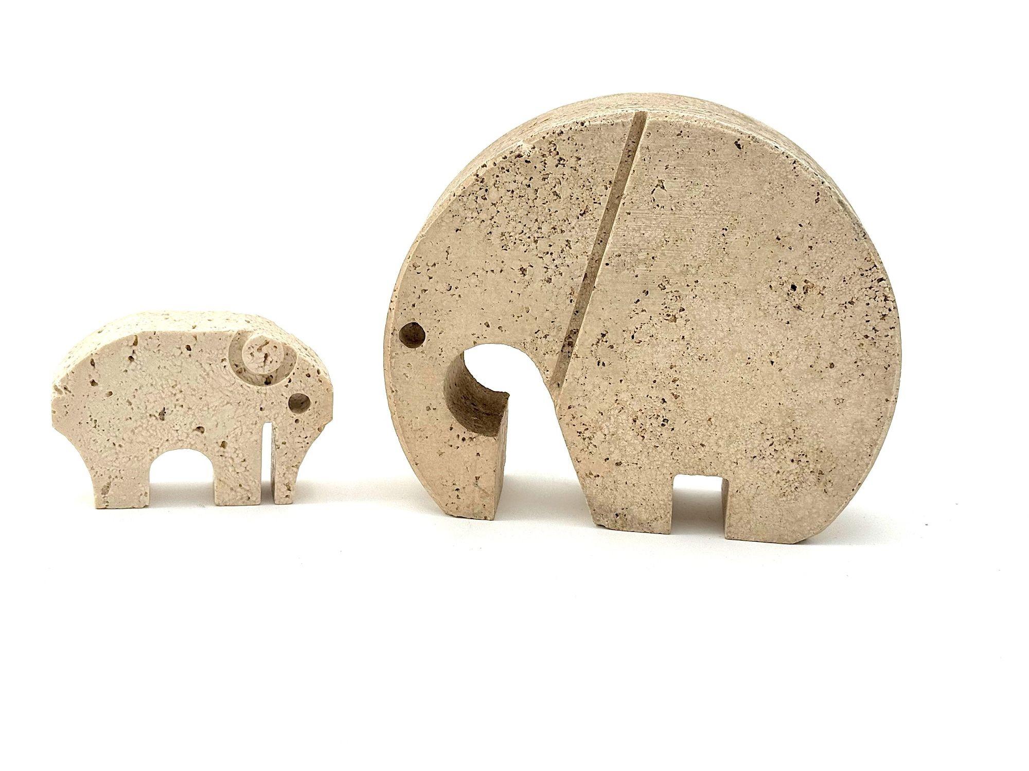 A pair of Italian 1970s travertine elephants by Fratelli Mannelli 5