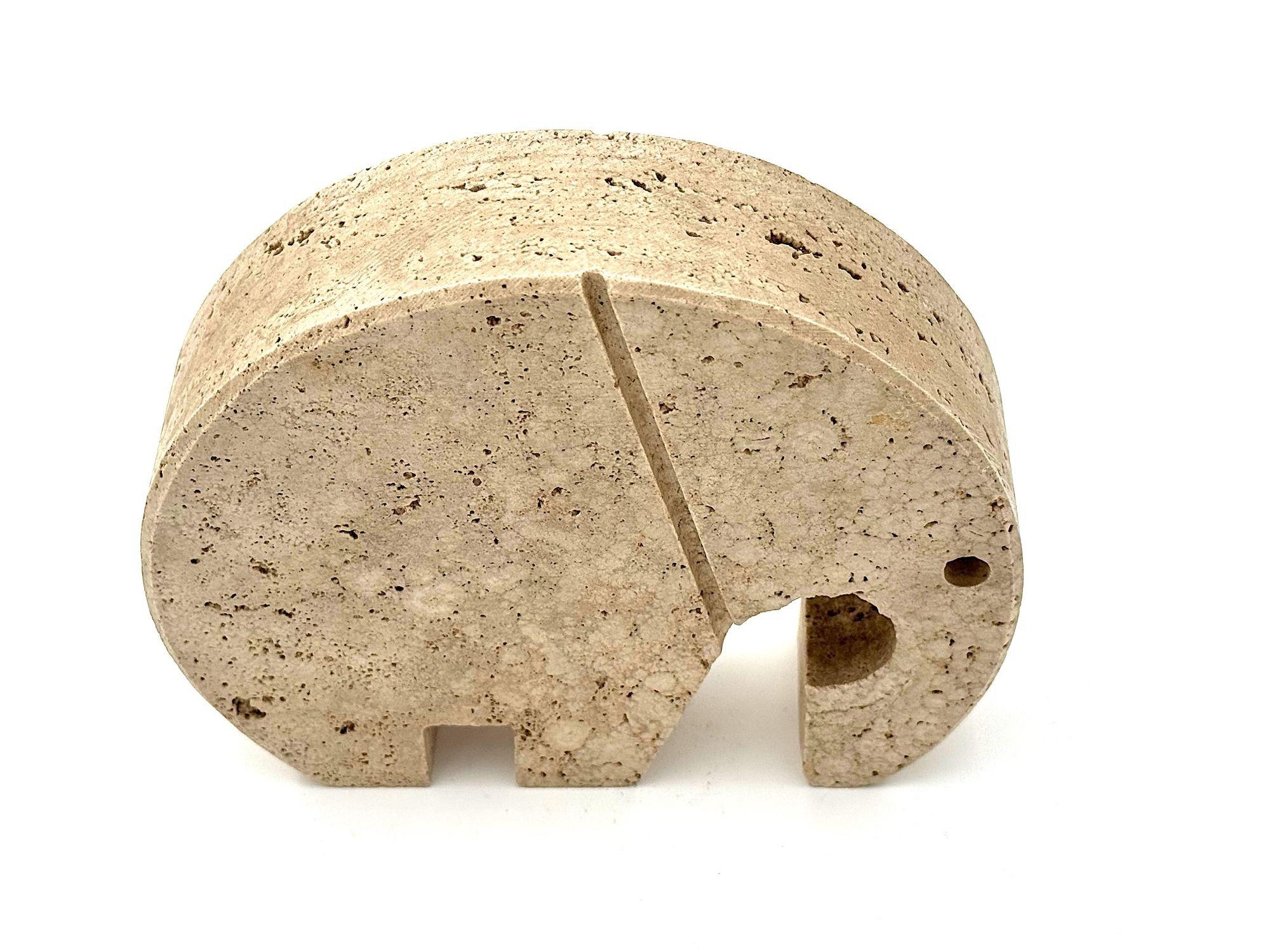 A pair of Italian 1970s travertine elephants by Fratelli Mannelli 6