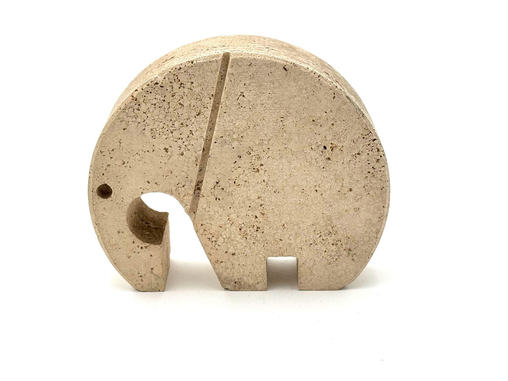 A pair of Italian 1970s travertine elephants by Fratelli Mannelli 9