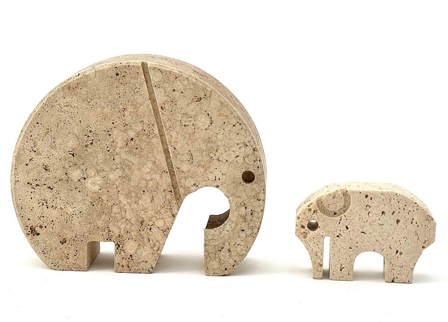 A pair of Italian 1970s travertine elephants by Fratelli Mannelli 11