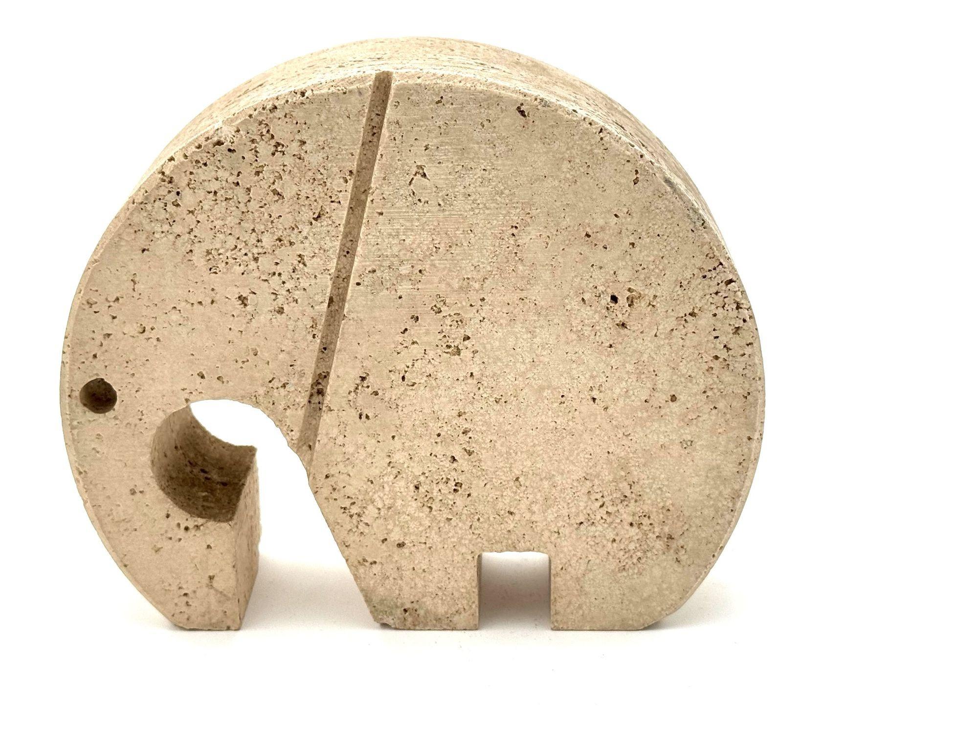 A pair of Italian 1970s travertine elephants by Fratelli Mannelli 12