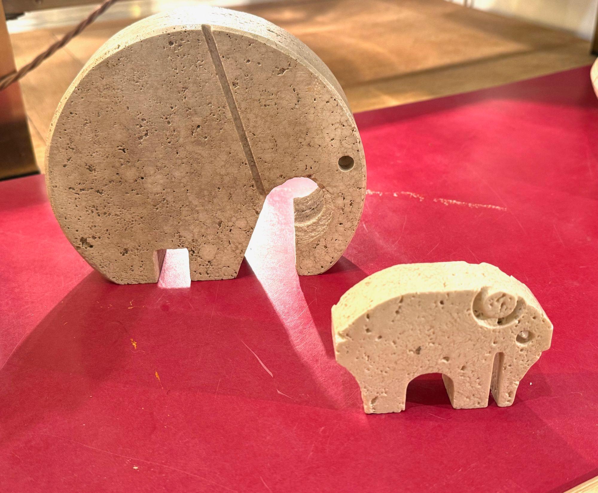 A pair of Italian 1970s travertine elephants by Fratelli Mannelli 13