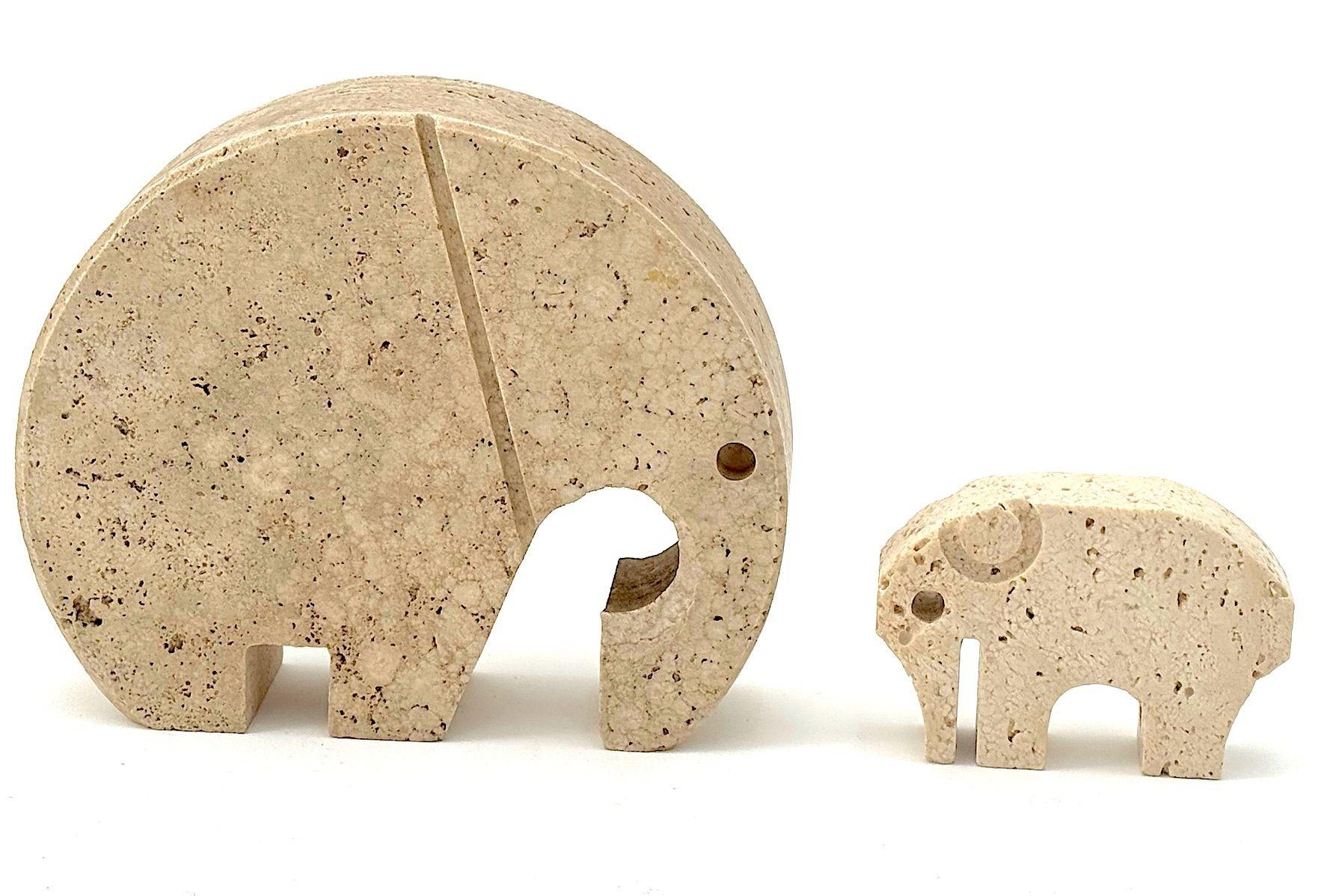 A pair of Italian 1970s travertine elephants by Fratelli Mannelli 14