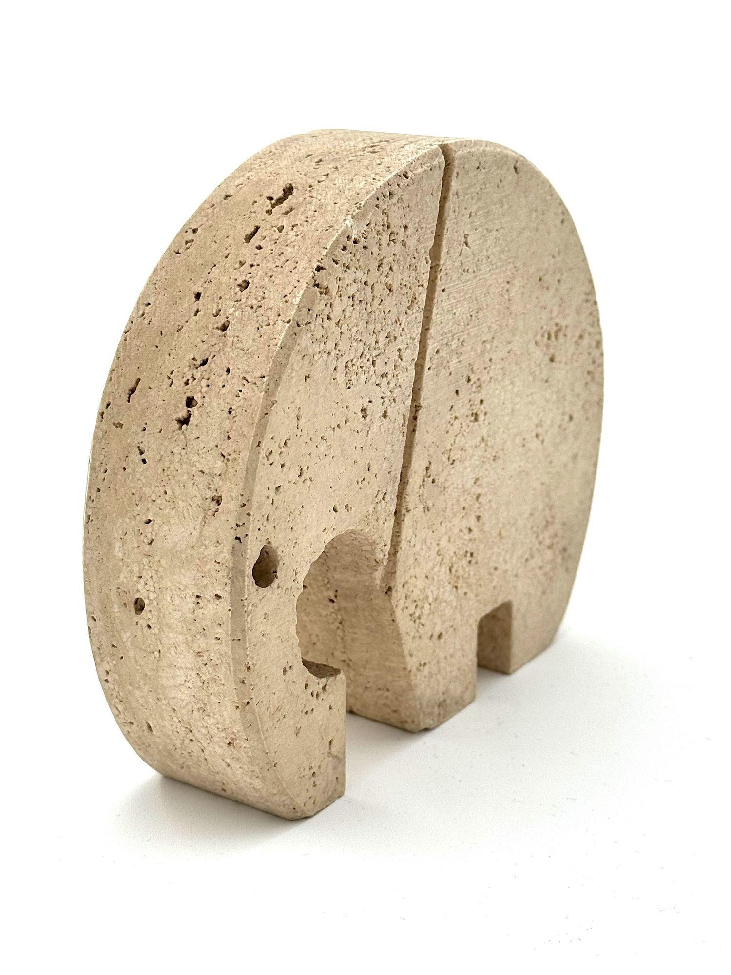 Travertine A pair of Italian 1970s travertine elephants by Fratelli Mannelli