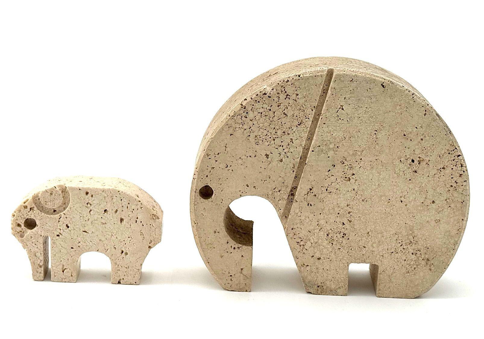 A pair of Italian 1970s travertine elephants by Fratelli Mannelli 2