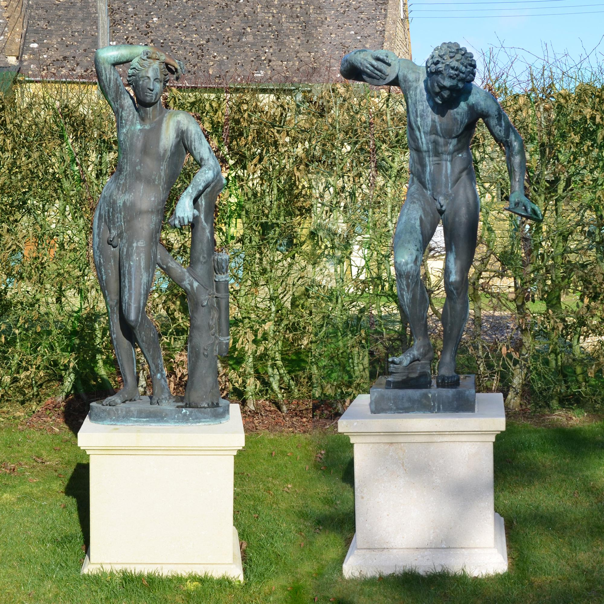 Pair of Italian 19th Century Bronze Statues For Sale 9