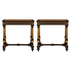 A pair of Italian 19th century Louis XVI st. Fruitwood, Giltwood side table