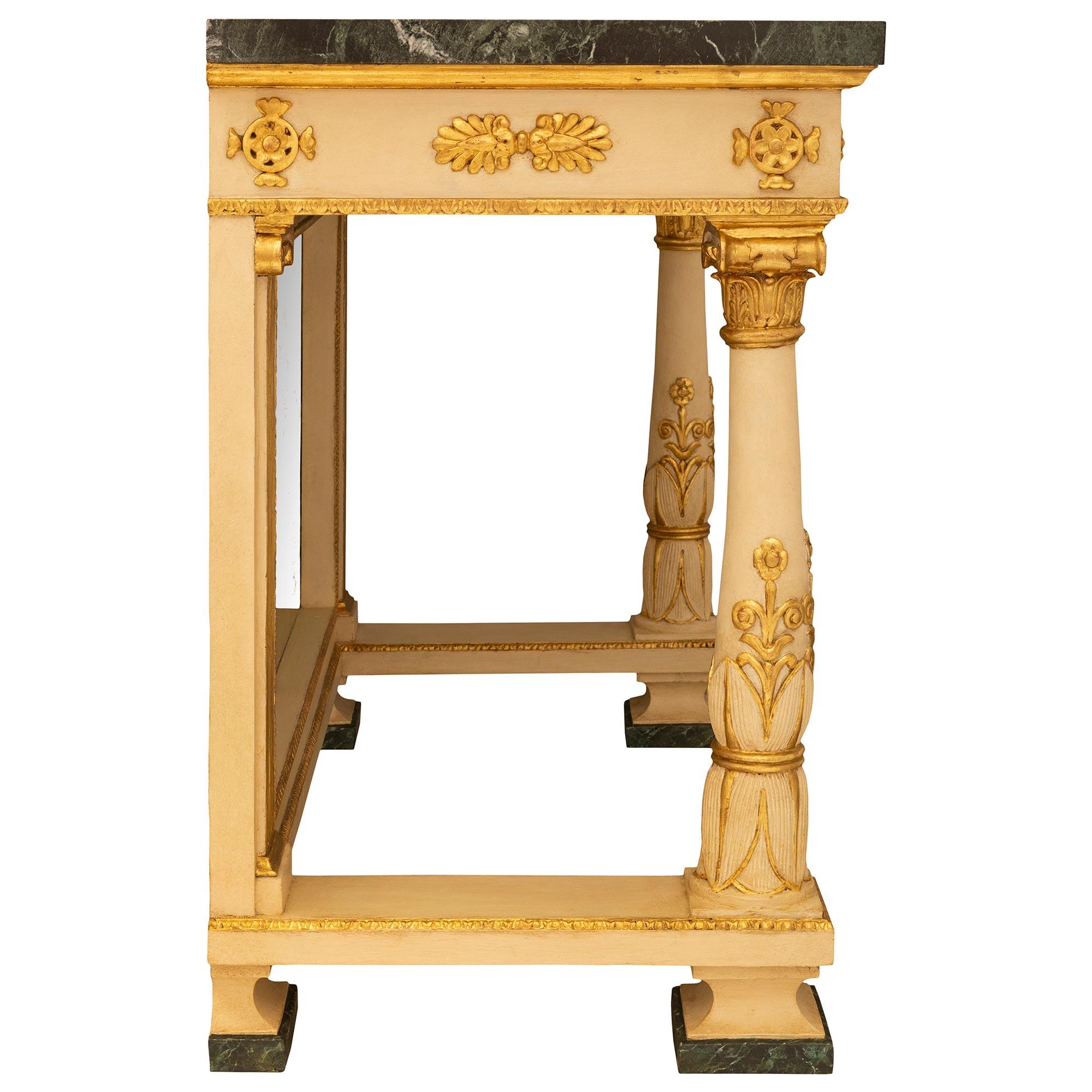 A pair of Italian 19th century Neo-Classical giltwood consoles In Good Condition For Sale In West Palm Beach, FL