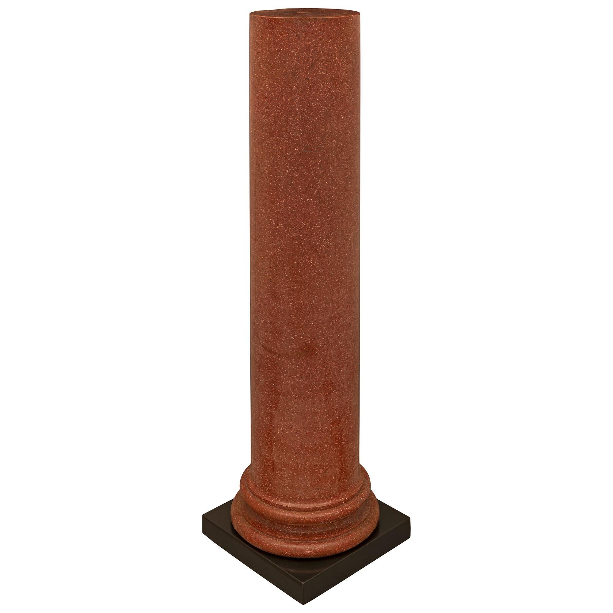 Pair of Italian 19th Century Scagliola and Marble Pedestal Column In Good Condition For Sale In West Palm Beach, FL
