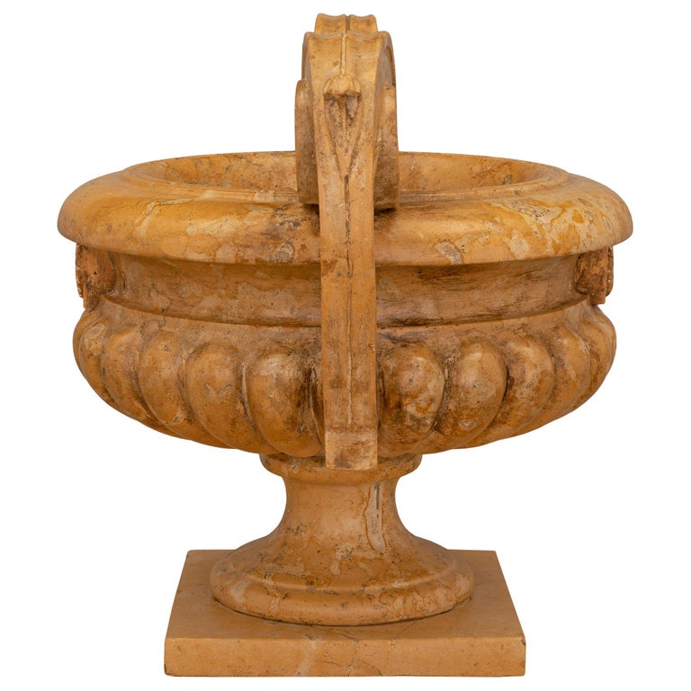 Pair of Italian 19th Century Sienna Marble Urns For Sale at 1stDibs