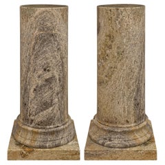 Paire de colonnes italiennes en marbre gris du 19ème siècle de Toronto