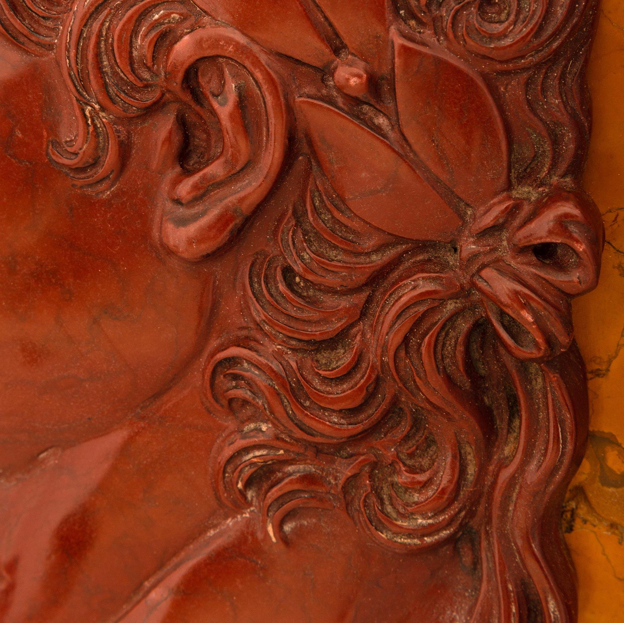 A pair of Italian 19th century Vert de Patricia Sienna Rouge Griotte marble plaq For Sale 2