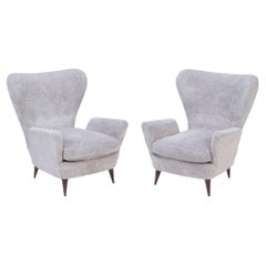 Vintage Pair of Italian Armchairs by Paolo Buffa, C 1950