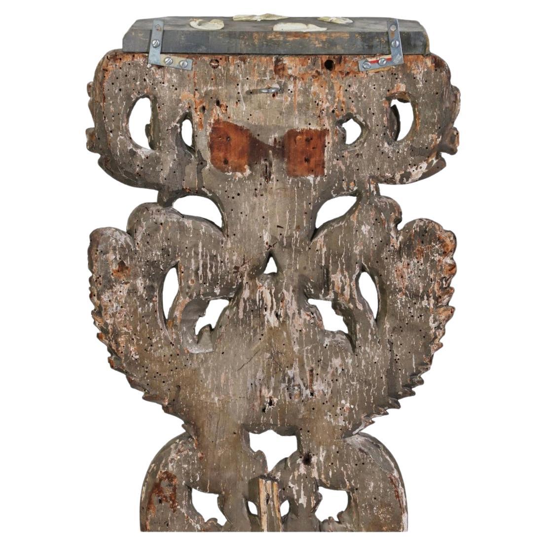 A Pair of Italian Baroque Painted and Parcel Giltwood Wall Brackets For ...