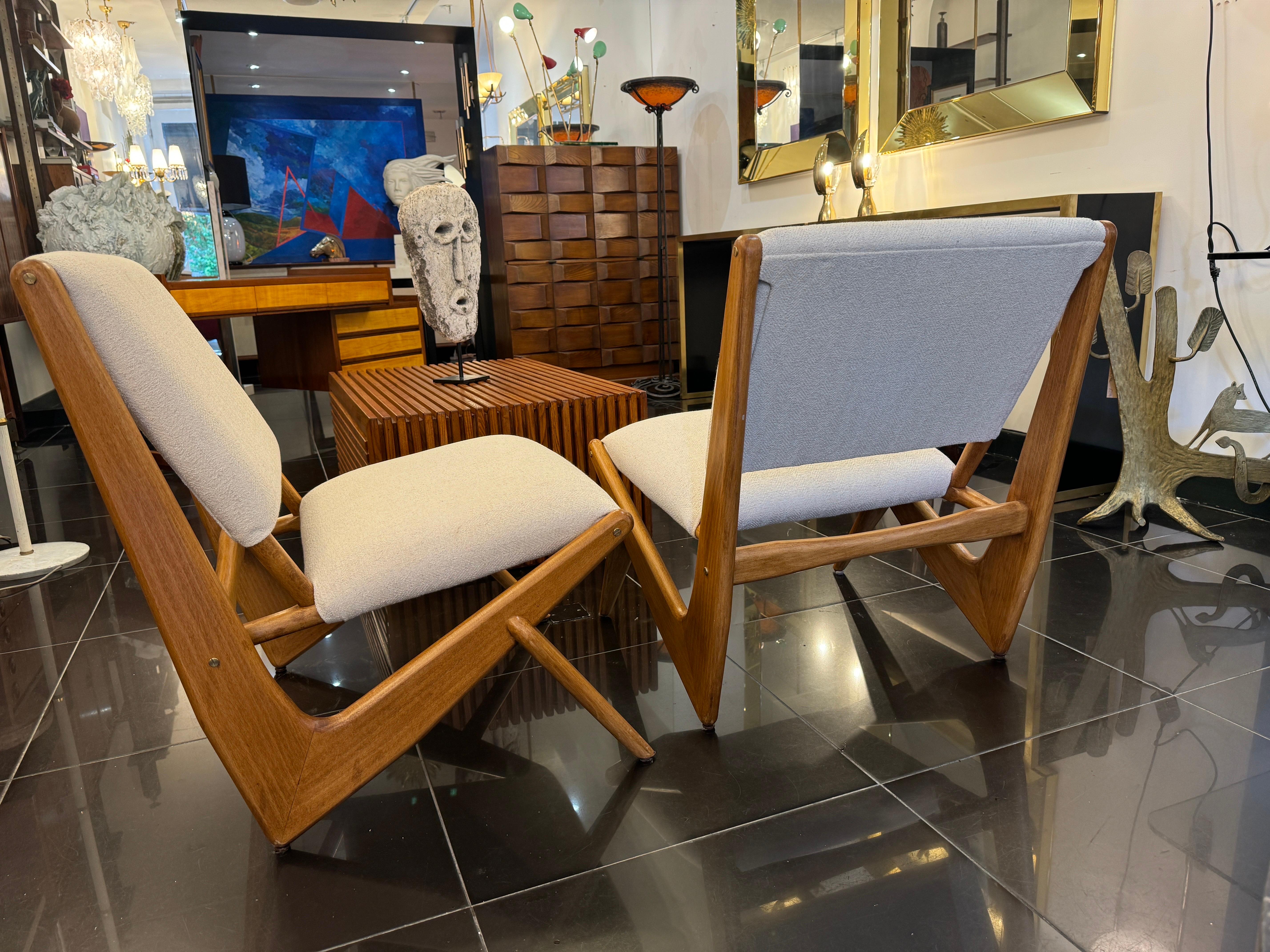 A pair of Italian boomerang side chairs 4