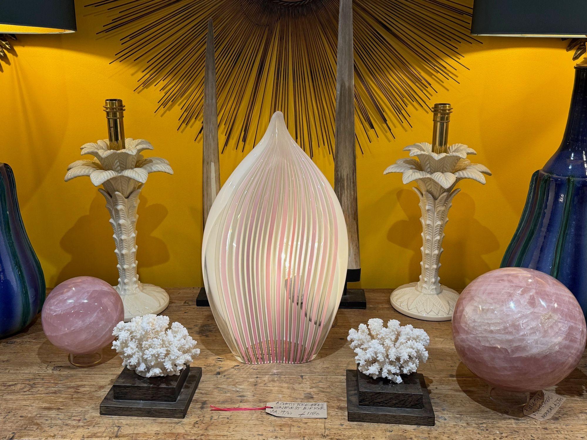 A pair of Italian ceramic 1970s palm tree lamps for lighting company Leola For Sale 10