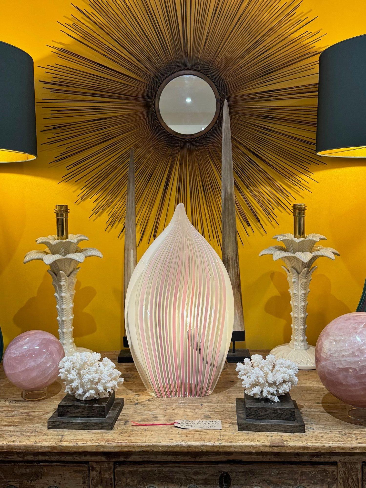 Late 20th Century A pair of Italian ceramic 1970s palm tree lamps for lighting company Leola For Sale