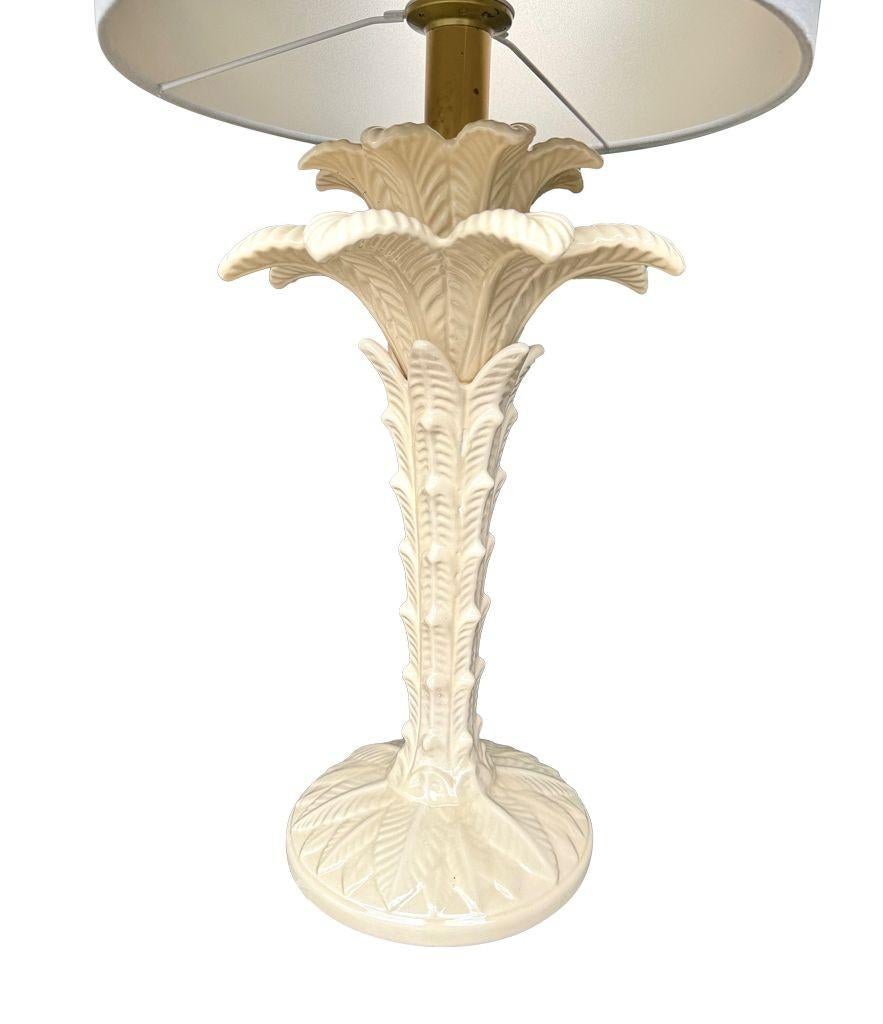 A pair of Italian ceramic 1970s palm tree lamps for lighting company Leola For Sale 4