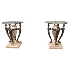 A Pair of  Italian Classical Style Side Tables