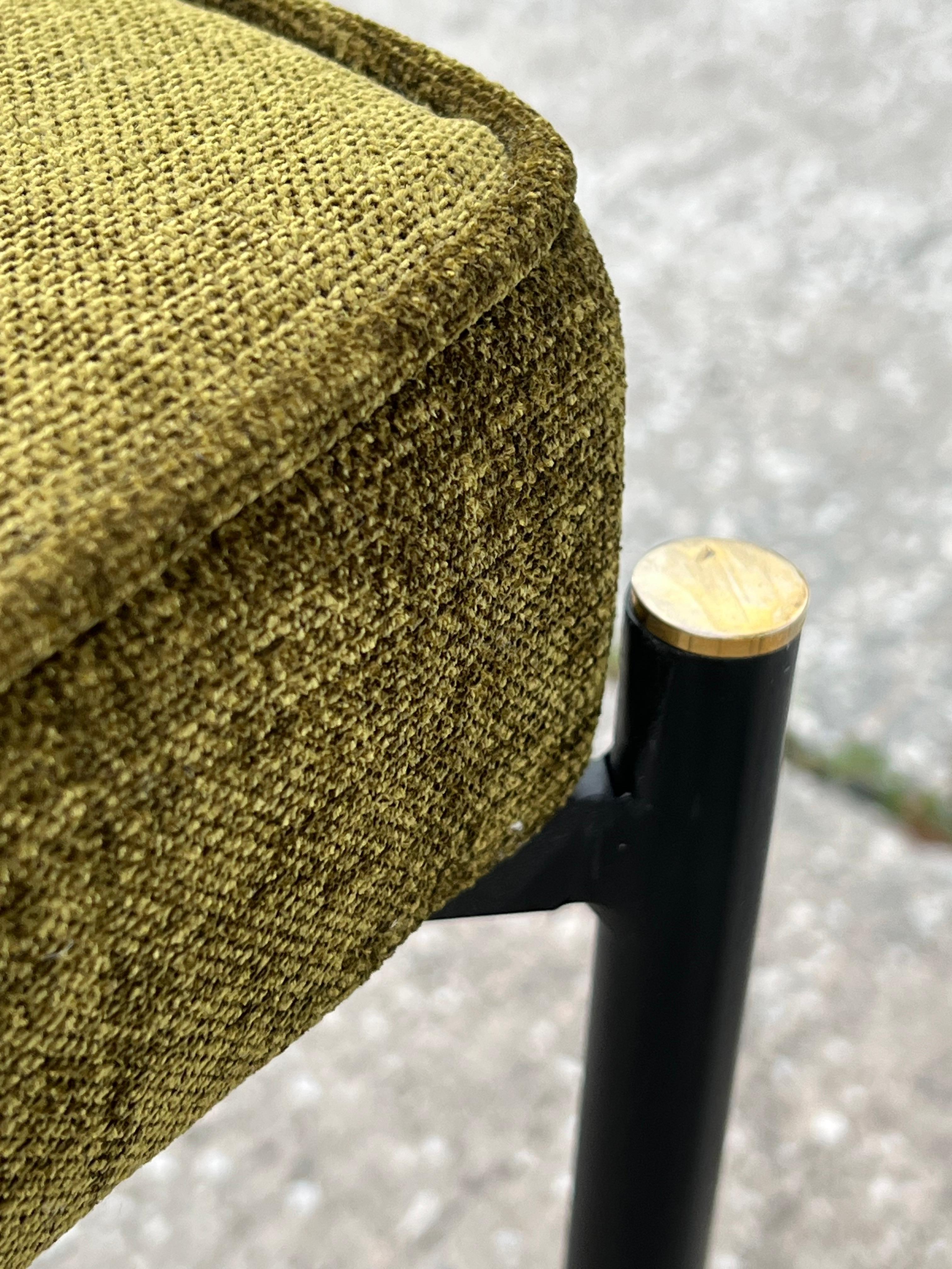 A Pair Of Italian Designer Stools Brass And Steel Elegant  Post Modern For Sale 10