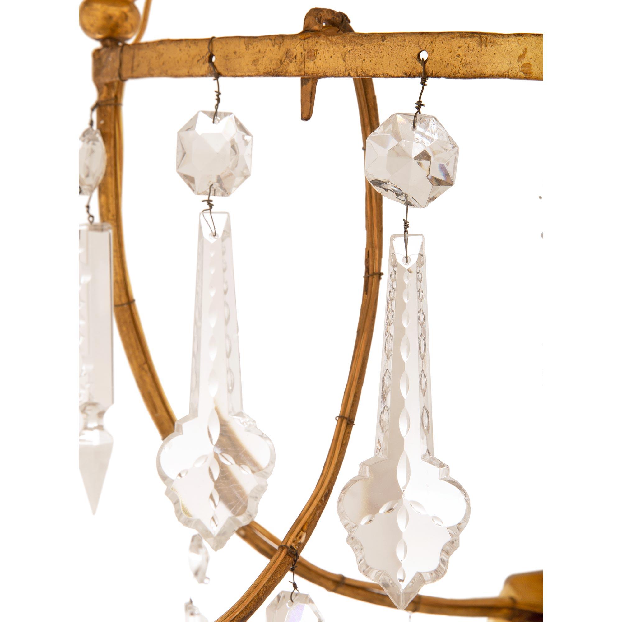 Zwei italienische Wandleuchter aus Giltwood und vergoldetem Metall, Louis XVI, frühes 19. im Zustand „Gut“ im Angebot in West Palm Beach, FL