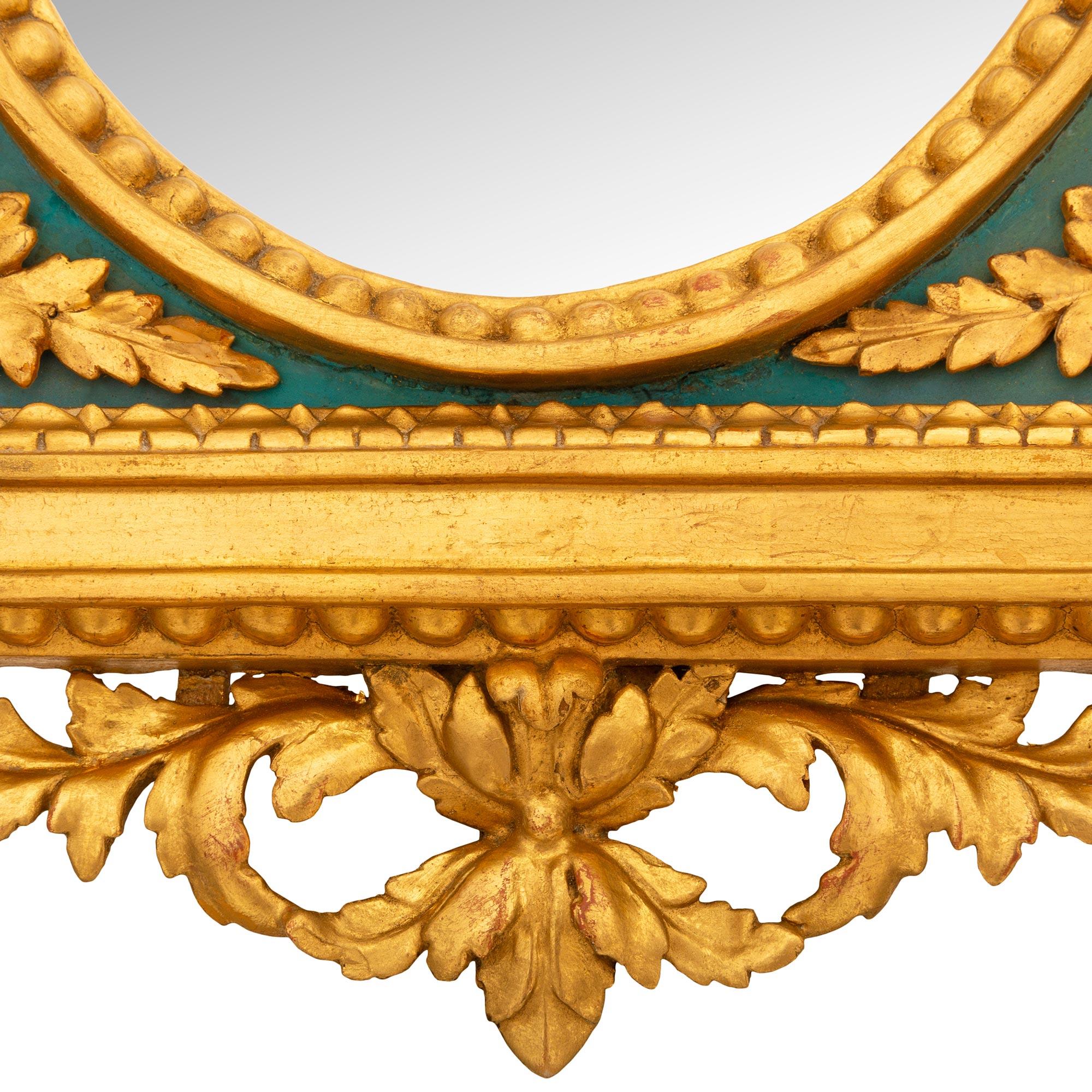 Ein Paar italienische Spiegel aus dem frühen 19. Jahrhundert aus Louis XVI, patiniert und Giltwood im Angebot 2