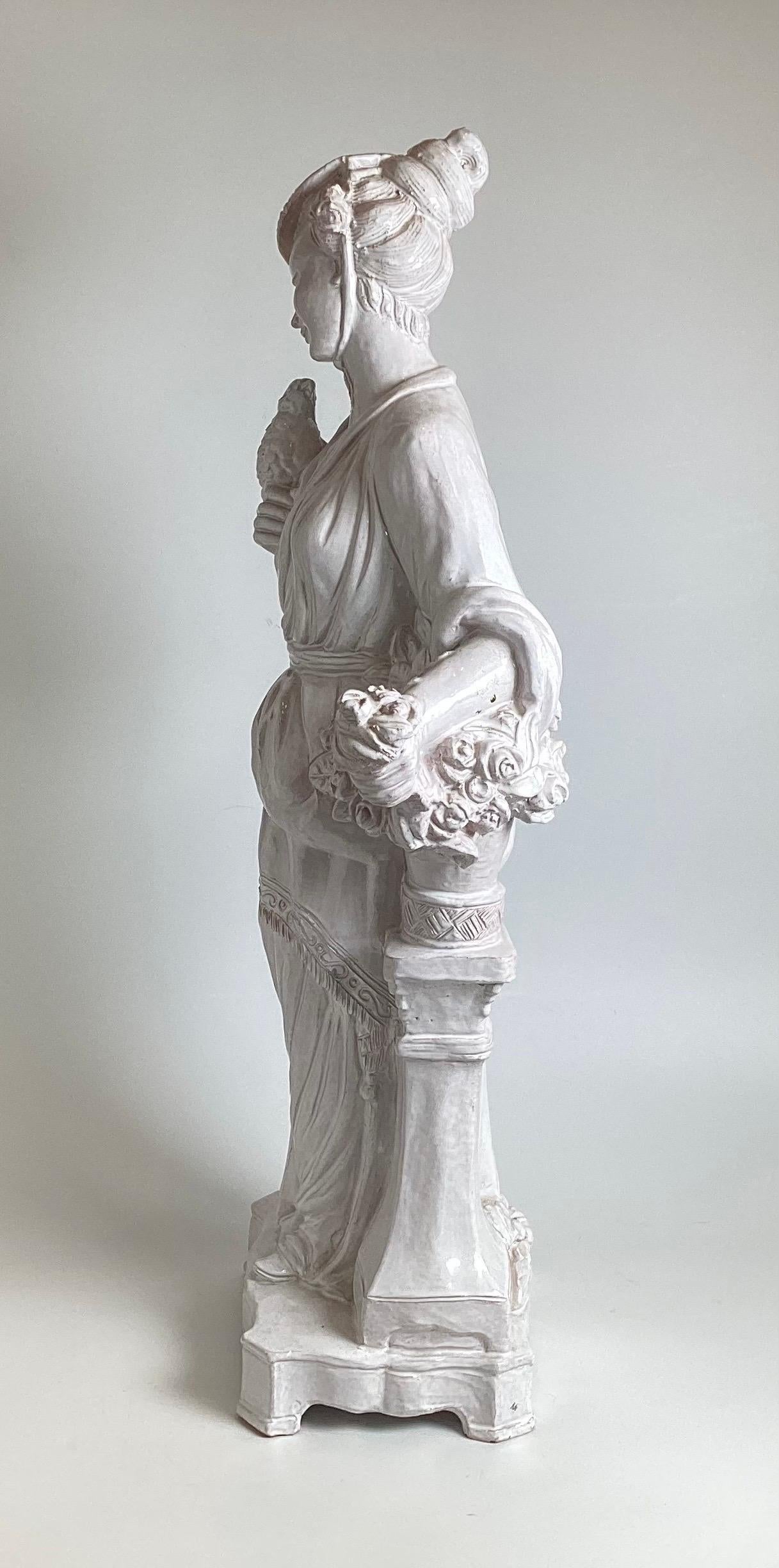 A Pair of Italian Faience Chinoiserie Figures, Mid 20th Century For Sale 6