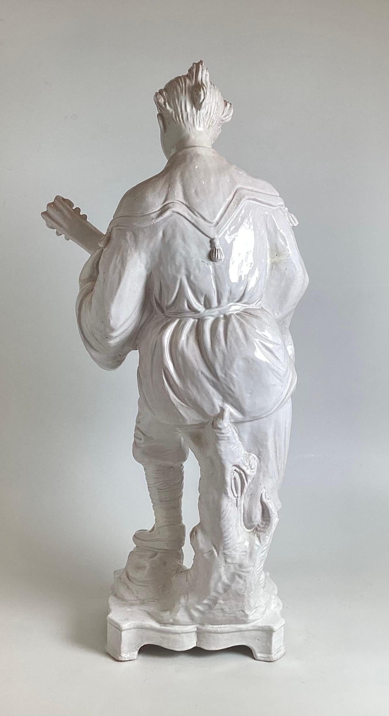 A Pair of Italian Faience Chinoiserie Figures, Mid 20th Century For Sale 8