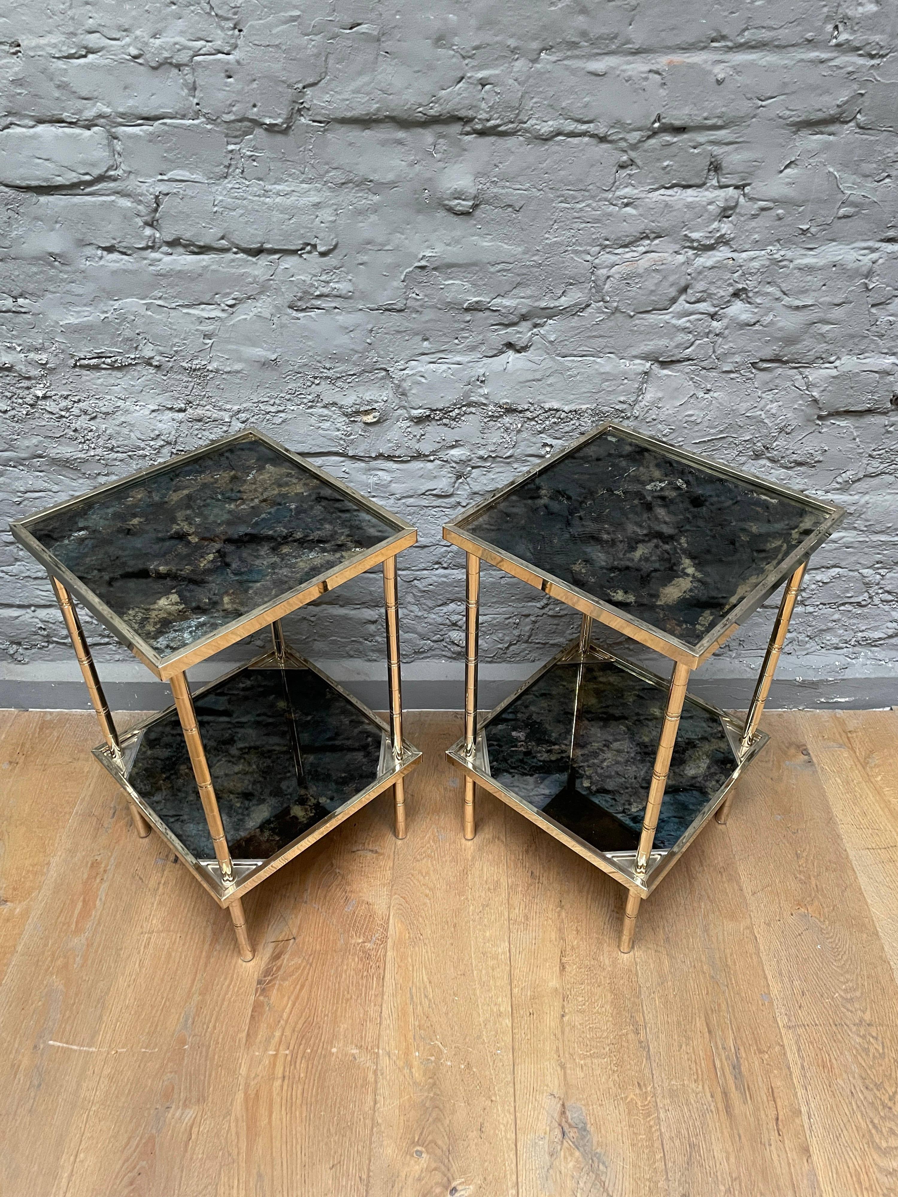 Pair of Italian Faux Bamboo Side Tables 3
