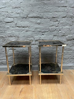Pair of Italian Faux Bamboo Side Tables