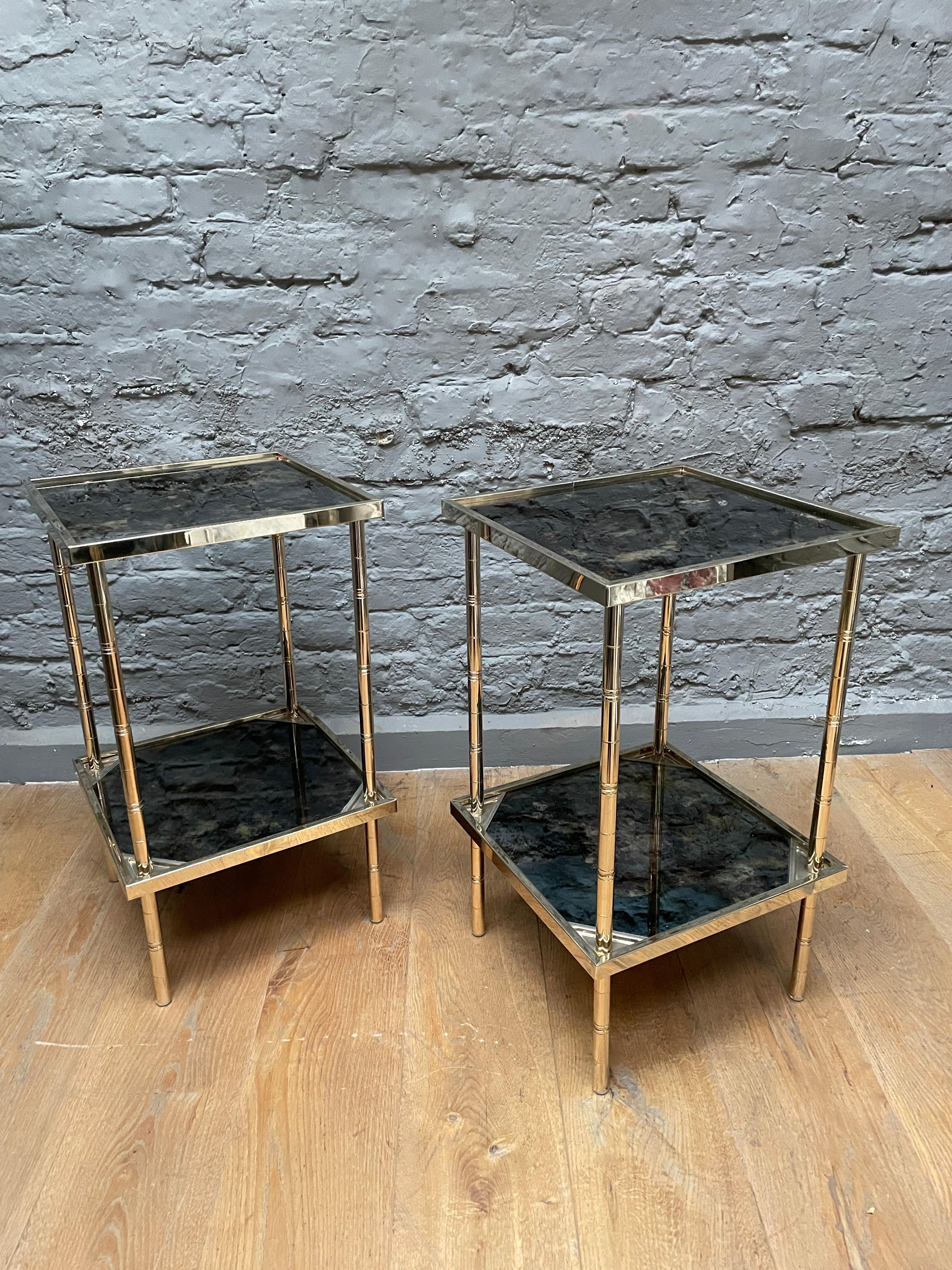 Pair of Italian Faux Bamboo Side Tables In Good Condition In London, GB